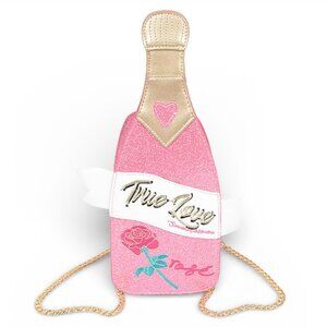 BNWT Iconic Ture Love Sparkly Champagne Bottle Clutch Bag Novelty Bag